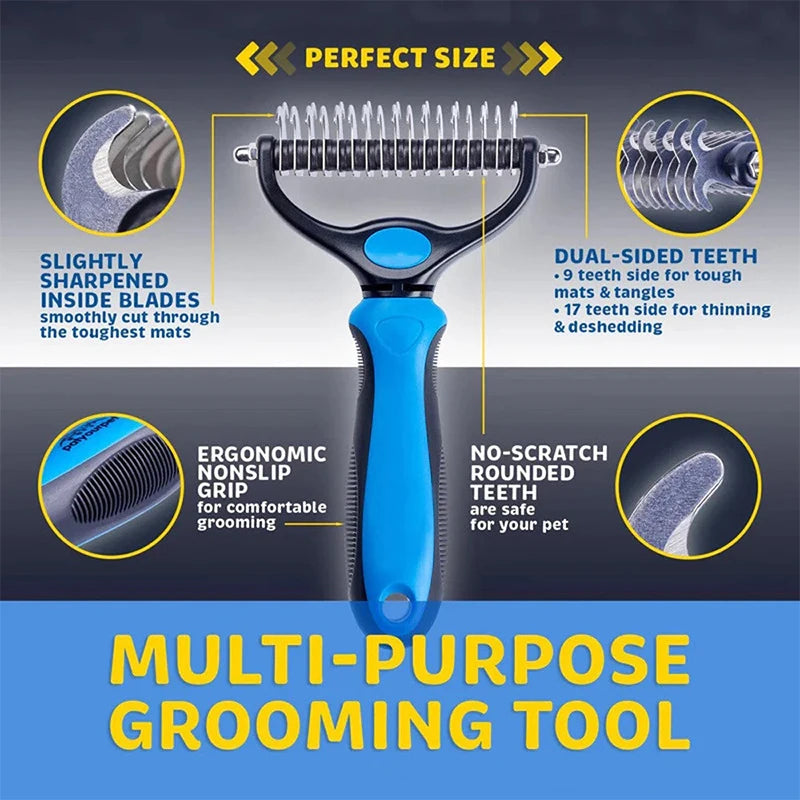 Two Sided Pet Deshedding Brush